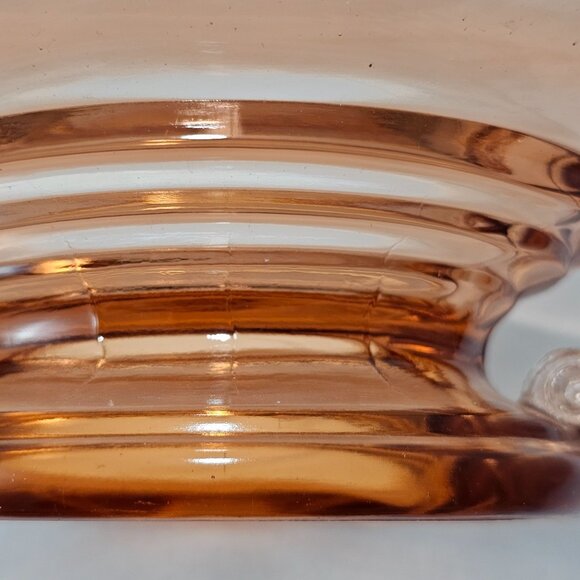Imperial Glass Double Scroll Pink Bowl 10" vtg oval centerpiece - Picture 9 of 11